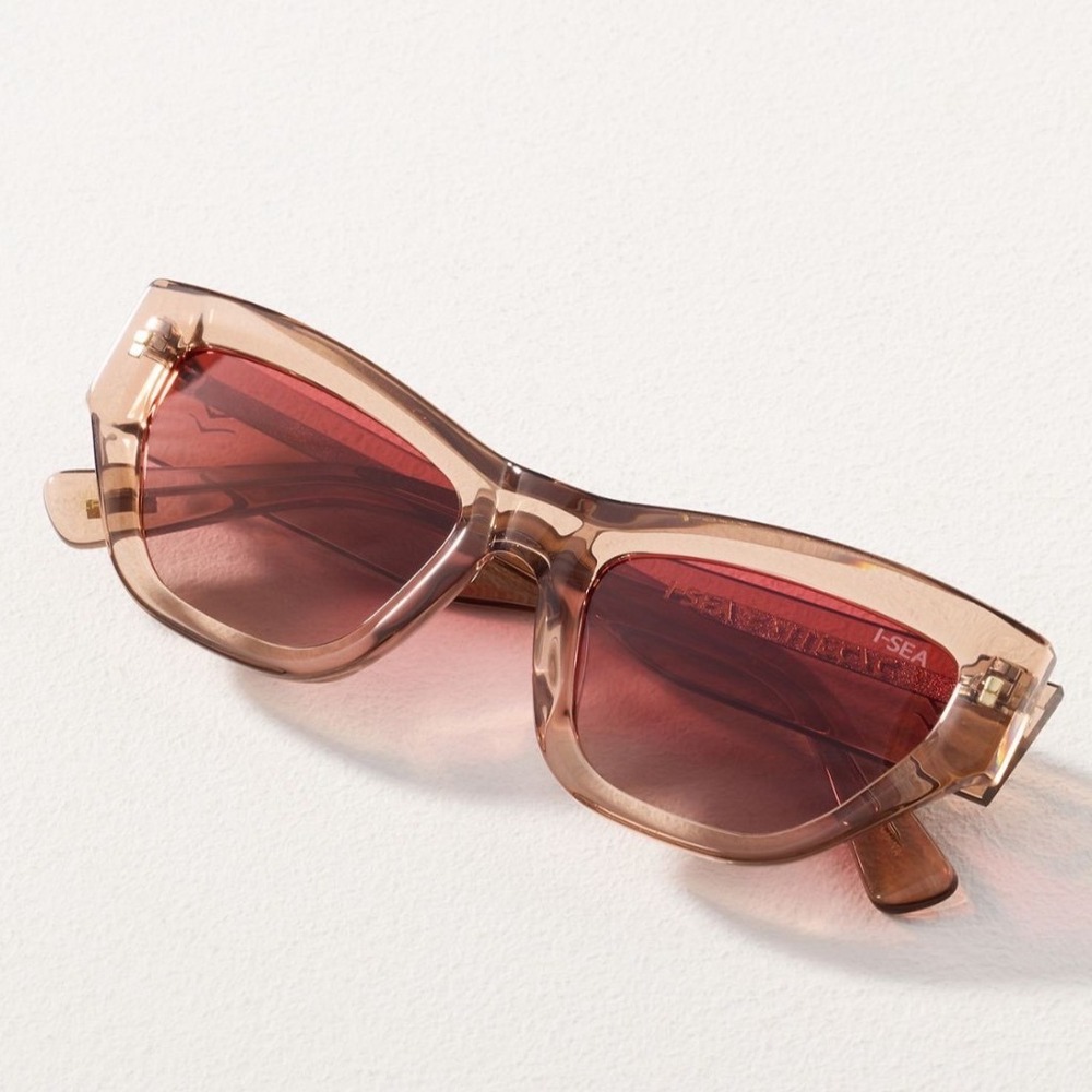 I-SEA Maeve Sunglasses OS Polarized Cat Eye Acetate Taupe NEW